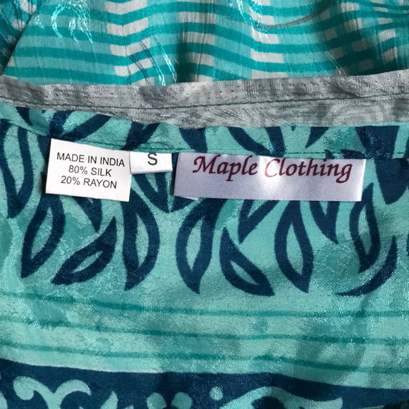 Sari wrap skirt, reversible, blues - Picture 9 of 9